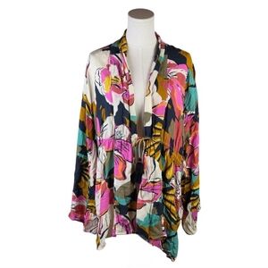 Billabong Floral Tassel Kimono Cover Up Cardigan S/M Boho Beach Festival